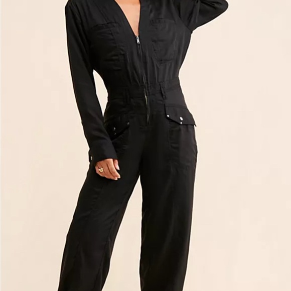 Free People Time for Me Coveralls - Black size XS - Picture 1 of 6